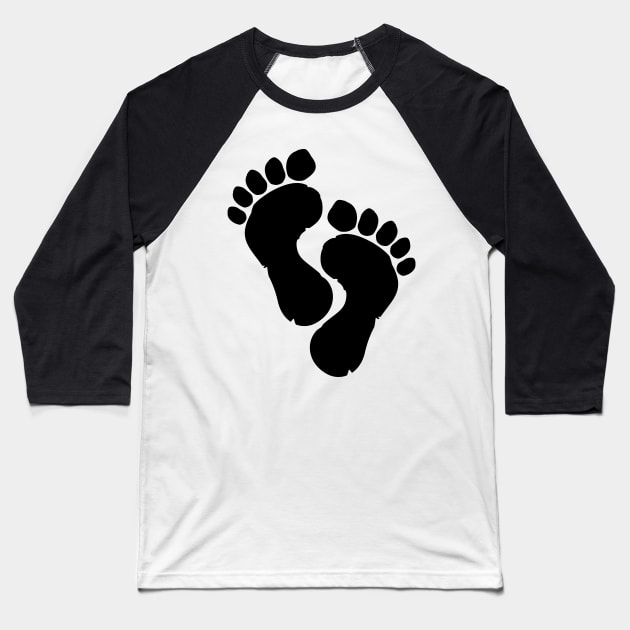 Foot Prints Baseball T-Shirt by LudlumDesign